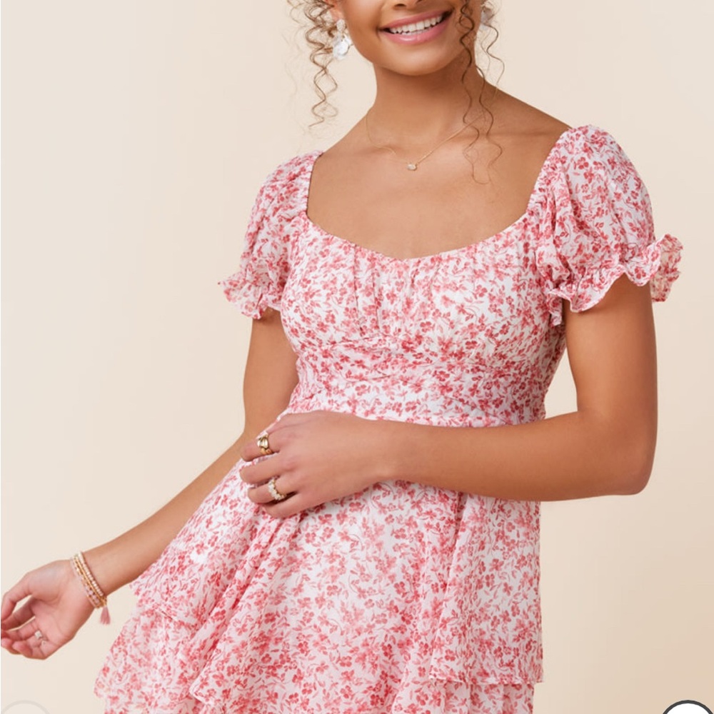 Gina Floral Back Tie Mini Romper - Picture 3 of 4